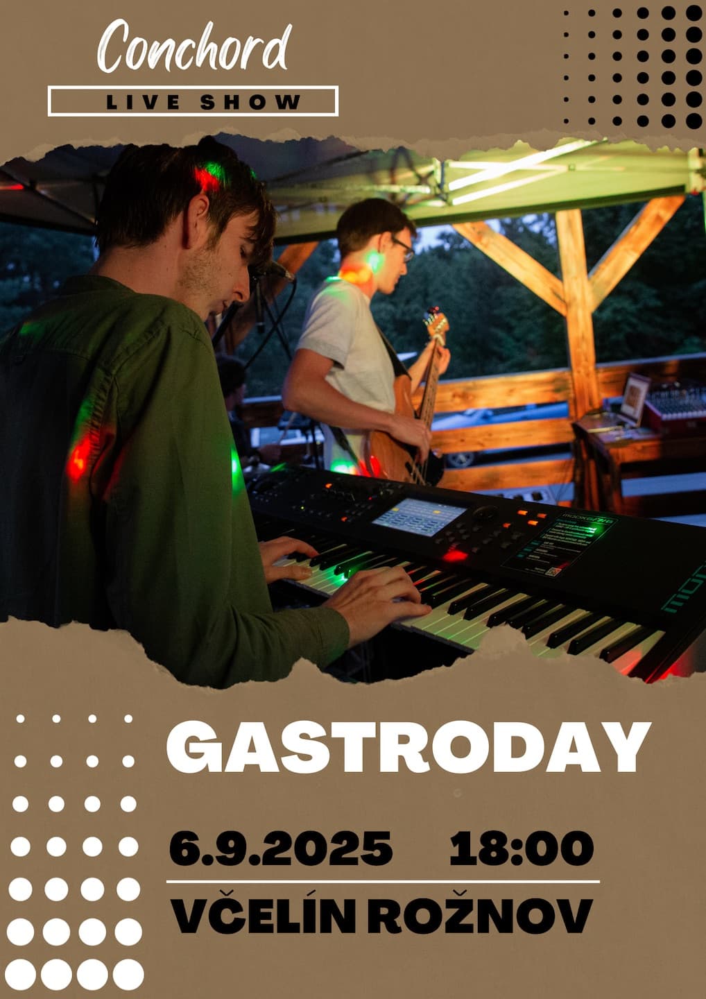 Nadcházející koncert skupiny Conchord - Gastroday - Včelín - Rožnov pod Radhoštěm